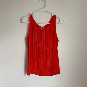 Red/orange ruffled tank